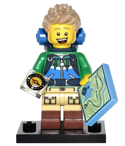 LEGO col16-6 Hiker, Series 16 (Complete Set with Stand and Accessories)