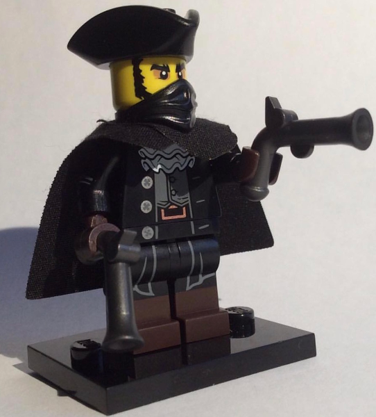 LEGO col17-16 The Mystery Man (Highwayman), Series 17 (Complete Set with Stand and Accessories)