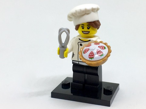 LEGO col17-3 Gourmet Chef, Series 17 (Complete Set with Stand and Accessories)
