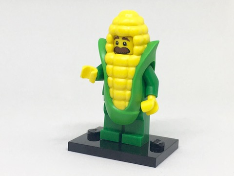 LEGO col17-4 Corn Cob Guy, Series 17 (Complete Set with Stand and Accessories)