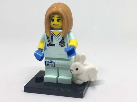LEGO col17-5 Veterinarian, Series 17 (Complete Set with Stand and Accessories)