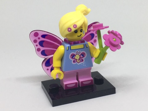 LEGO col17-7 Butterfly Girl, Series 17 (Complete Set with Stand and Accessories)