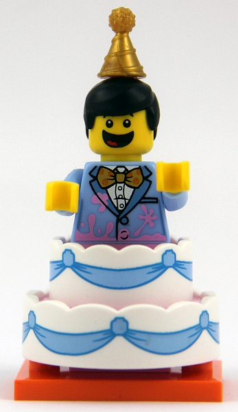 LEGO col18-10 Cake Guy, Series 18 (Complete Set with Stand and Accessories)