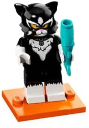 LEGO col18-12 Cat Costume Girl, Series 18 (Complete Set with Stand and Accessories)
