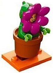 LEGO col18-14 Flowerpot Girl, Series 18 (Complete Set with Stand and Accessories)