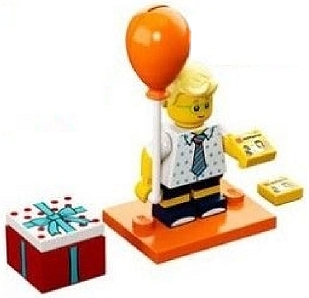 LEGO col18-16 Birthday Party Boy, Series 18 (Complete Set with Stand and Accessories)
