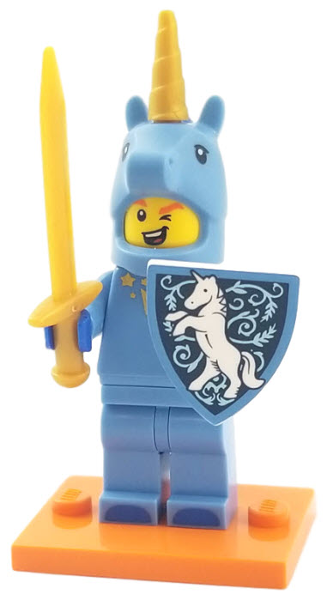 LEGO col18-17 Unicorn Guy, Series 18 (Complete Set with Stand and Accessories)