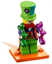 LEGO col18-4 Party Clown, Series 18 (Complete Set with Stand and Accessories)