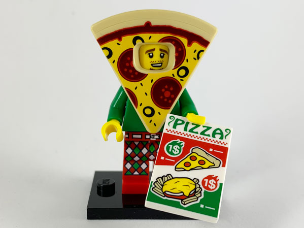 LEGO col19-10 Pizza Costume Guy, Series 19 (Complete Set with Stand and Accessories)