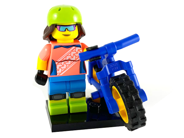 LEGO col19-16 Mountain Biker, Series 19 (Complete Set with Stand and Accessories)