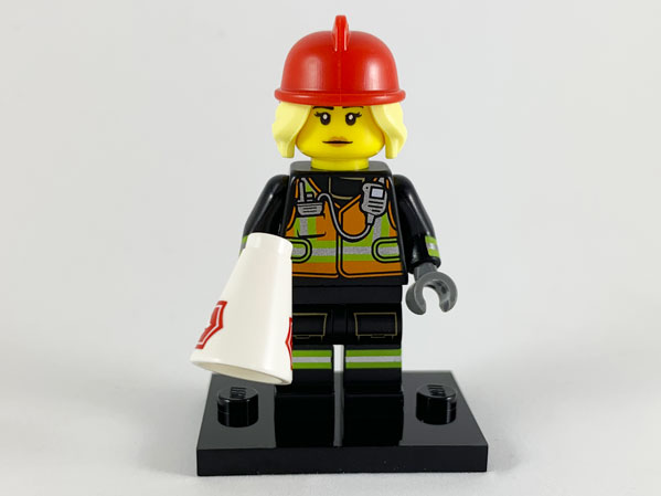 LEGO col19-8 Fire Fighter, Series 19 (Complete Set with Stand and Accessories)