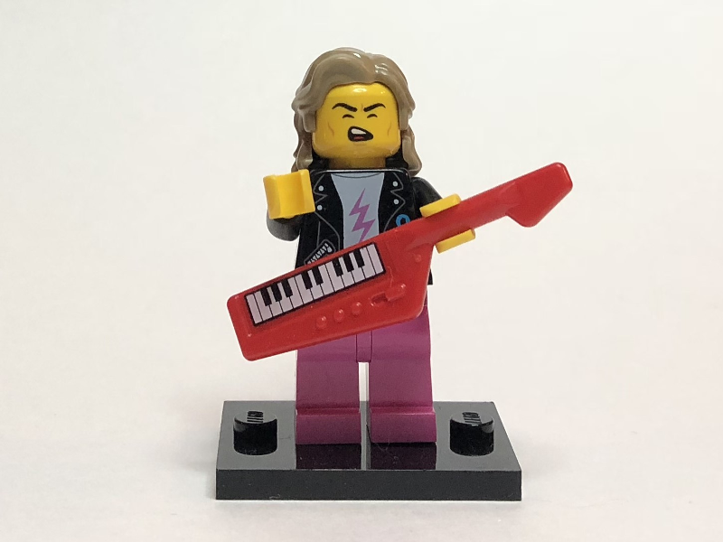 LEGO col20-14 80s Musician, Series 20 (Complete Set with Stand and Accessories)