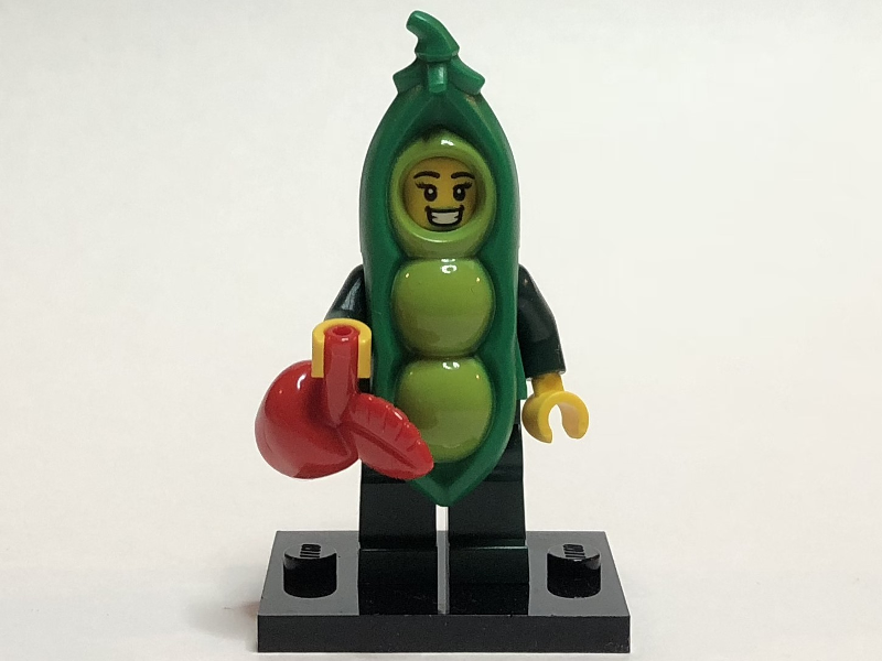 LEGO col20-3 Peapod Costume Girl, Series 20 (Complete Set with Stand and Accessories)