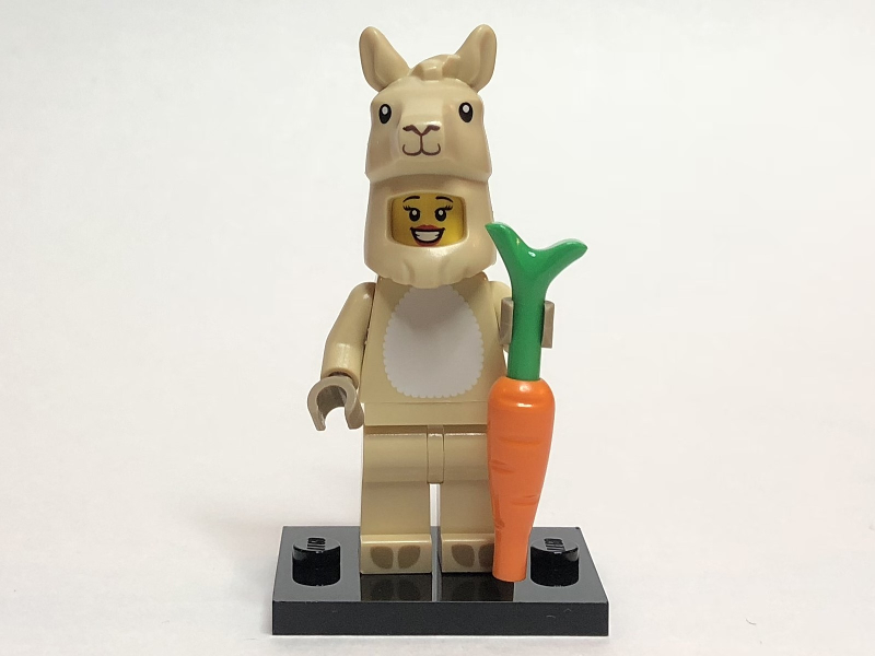 LEGO col20-7 Llama Costume Girl, Series 20 (Complete Set with Stand and Accessories)