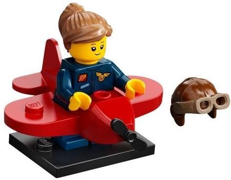 LEGO col21-9 Airplane Girl, Series 21 (Complete Set with Stand and Accessories)