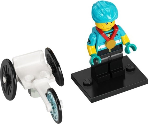 LEGO col22-12 Wheelchair Racer, Series 22 (Complete Set with Stand and Accessories)