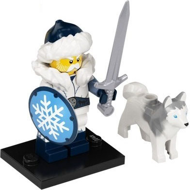LEGO col22-4 Snow Guardian, Series 22 (Complete Set with Stand and Accessories)
