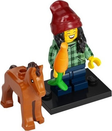 LEGO col22-5 Horse and Groom, Series 22 (Complete Set with Stand and Accessories)