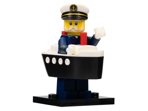 LEGO col23-10 Ferry Captain, Series 23 (Complete Set with Stand and Accessories)