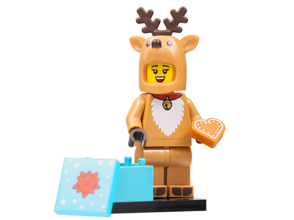LEGO col23-4 Reindeer Costume, Series 23 (Complete Set with Stand and Accessories)
