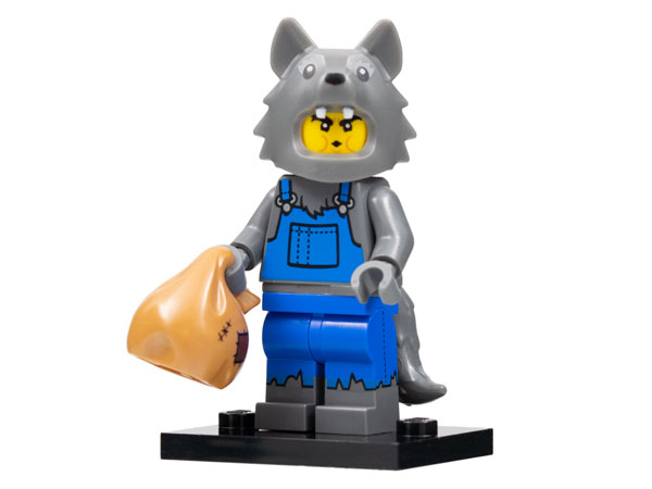 LEGO col23-8 Wolf Costume, Series 23 (Complete Set with Stand and Accessories)