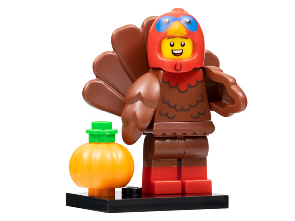 LEGO col23-9 Turkey Costume, Series 23 (Complete Set with Stand and Accessories)
