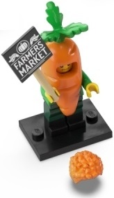 LEGO col24-4 Carrot Mascot, Series 24 (Complete Set with Stand and Accessories)