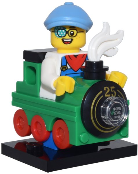 LEGO col25-10 Train Kid, Series 25 (Complete Set with Stand and Accessories)