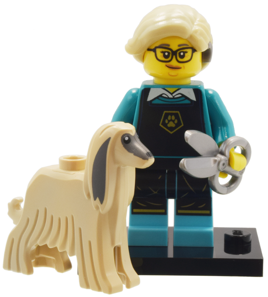 LEGO col25-12 Pet Groomer, Series 25 (Complete Set with Stand and Accessories)