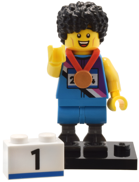 LEGO col25-4 Sprinter, Series 25 (Complete Set with Stand and Accessories)