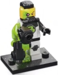 LEGO col26-12 Blacktron Mutant, Series 26 (Complete Set with Stand and Accessories)