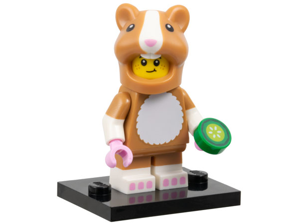 LEGO col27 Hamster Costume Fan, Series 27 (Complete Set with Stand and Accessories)