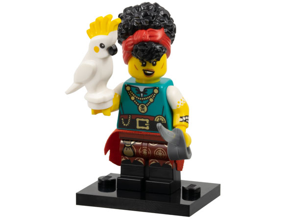 LEGO col27-10 Pirate Quartermaster, Series 27 (Complete Set with Stand and Accessories)