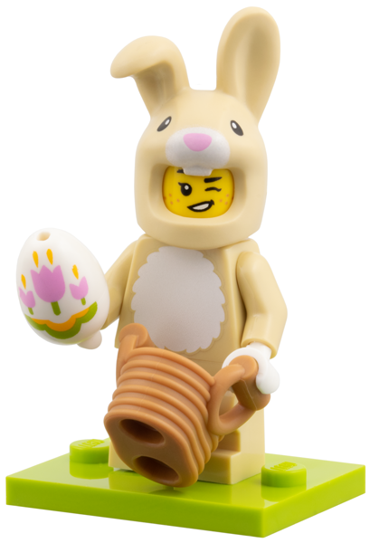 LEGO col28-10 Cute Bunny Costume Fan, Series 28 (Complete Set with Stand and Accessories)