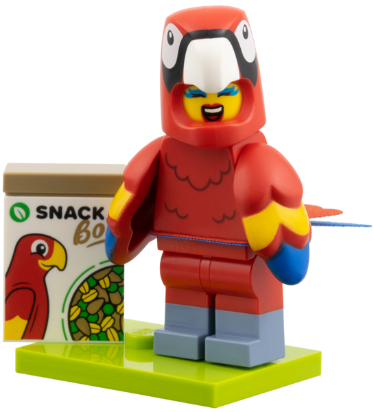 LEGO col28-12 Parrot Costume Fan, Series 28 (Complete Set with Stand and Accessories)