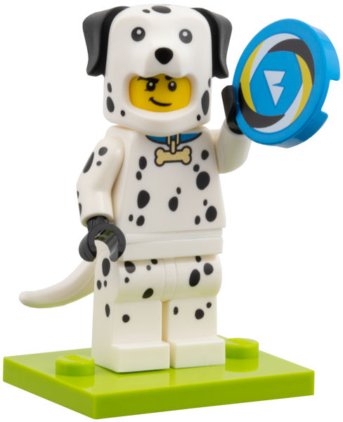 LEGO col28-7 Dalmatian Costume Fan, Series 28 (Complete Set with Stand and Accessories)