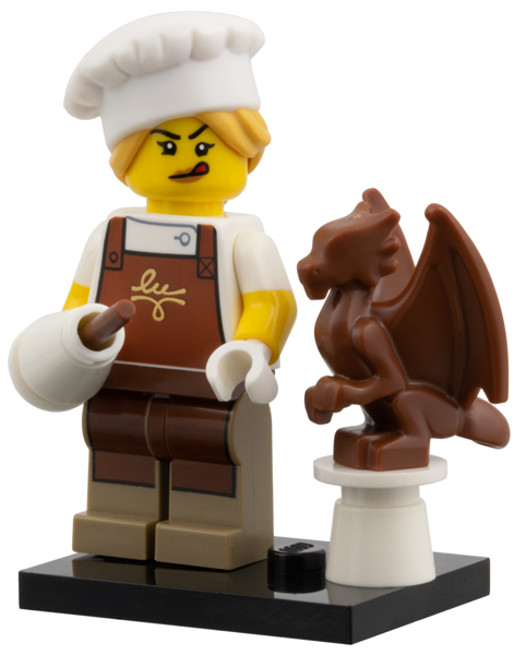 LEGO col29-7 Chocolatier, Series 29 (Complete Set with Stand and Accessories)