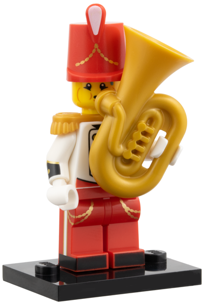 LEGO col29-8 Tuba Player, Series 29 (Complete Set with Stand and Accessories)