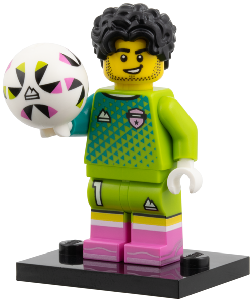 LEGO col29-9 Soccer Goalkeeper, Series 29 (Complete Set with Stand and Accessories)