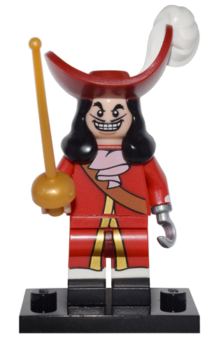LEGO coldis-16 Captain Hook, Disney, Series 1 (Complete Set with Stand and Accessories)