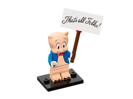 LEGO collt-12 Porky Pig (Complete Set with Stand and Accessories)