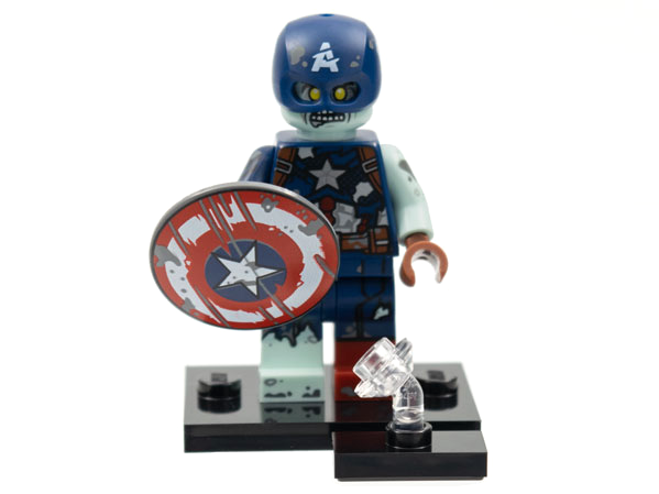 LEGO colmar-9 Zombie Captain America, Marvel Studios, Series 1 (Complete Set with Stand and Accessories)