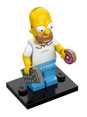 LEGO colsim Homer Simpson, The Simpsons, Series 1 (Complete Set with Stand and Accessories)