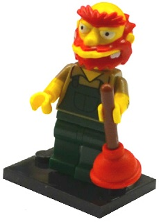 LEGO colsim2-13 Groundskeeper Willie, The Simpsons, Series 2 (Complete Set with Stand and Accessories)
