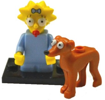 LEGO colsim2-4 Maggie and Santa's Little Helper, The Simpsons, Series 2 (Complete Set with Stand and Accessories)