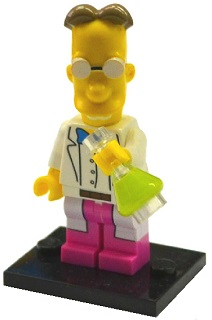 LEGO colsim2-9 Professor Frink, The Simpsons, Series 2 (Complete Set with Stand and Accessories)