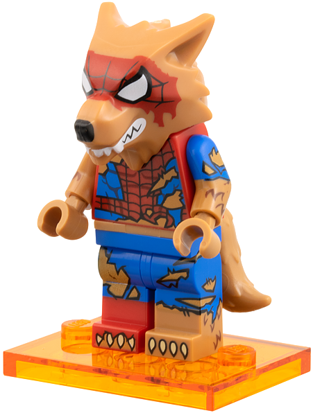 LEGO colspi-12 Peter Parker / Werewolf Spider-Man, Spider-Man Across the Spider-Verse (Complete Set with Stand and Accessories)