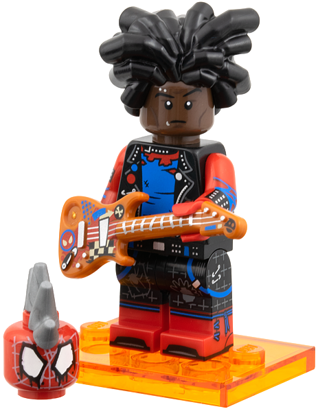 LEGO colspi-2 Hobie Brown / Spider-Punk, Spider-Man Across the Spider-Verse (Complete Set with Stand and Accessories)