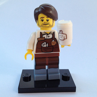 LEGO coltlm-10 Larry the Barista, The LEGO Movie (Complete Set with Stand and Accessories)