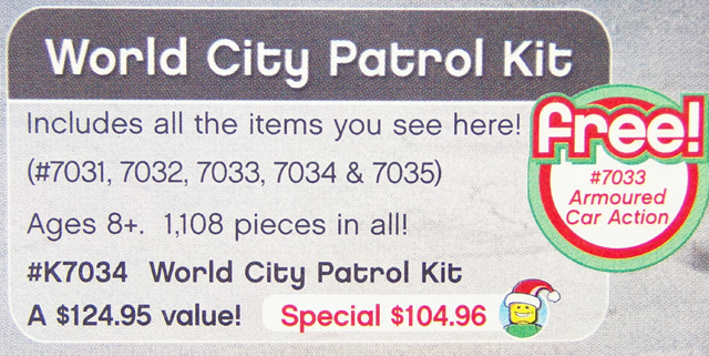 LEGO K7034 World City Patrol Kit